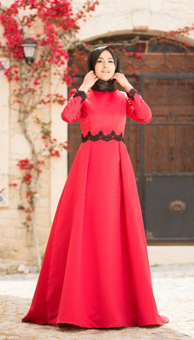 Robe abaya ceinture dentelle