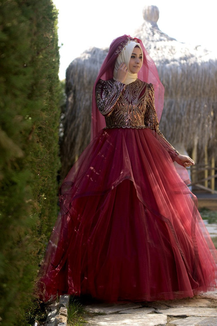 Robe de mariée princesse avec voile en tulle