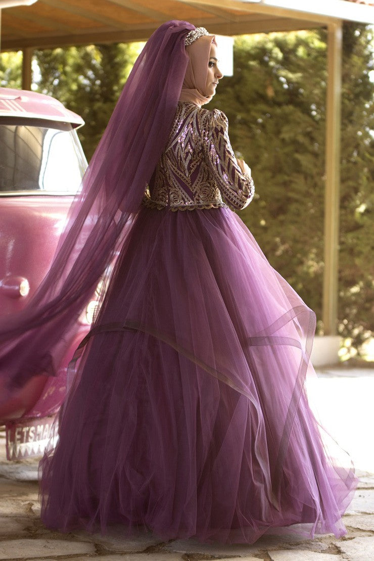 Robe de mariée princesse avec voile en tulle