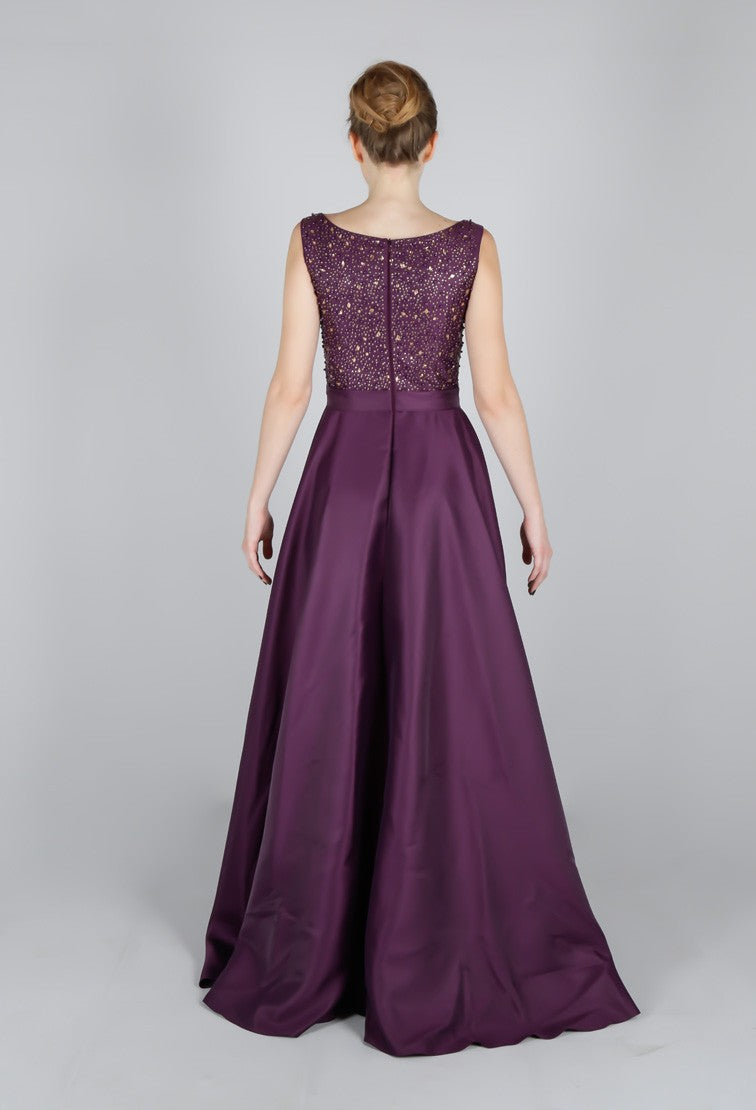 Robe de soirée longue perlée