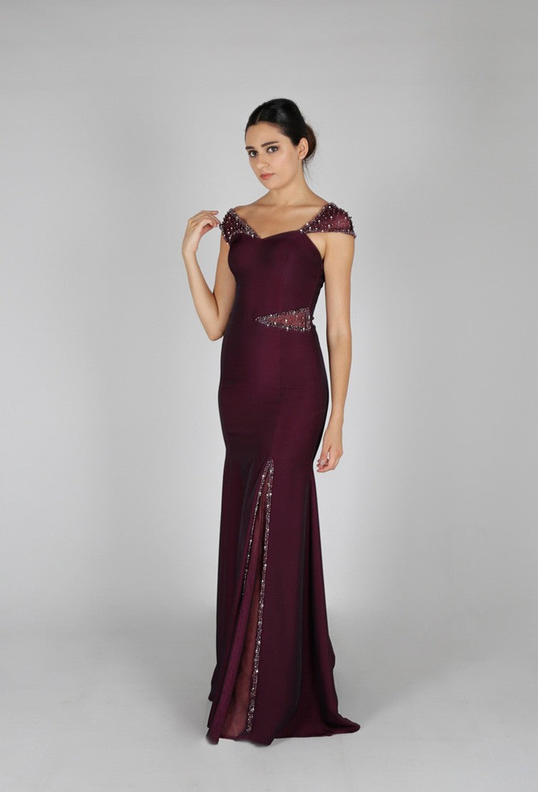 Robe de soirée asymétrique