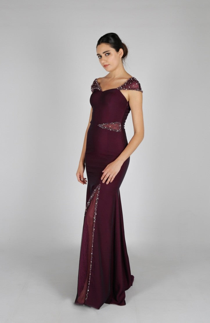 Robe de soirée asymétrique