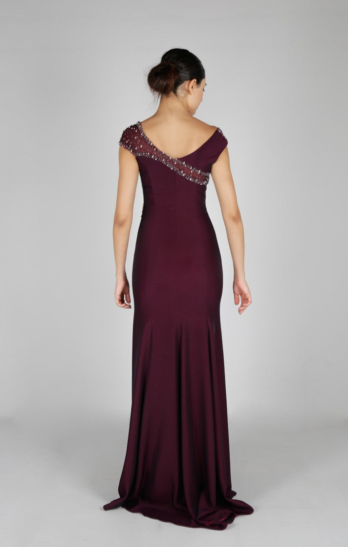 Robe de soirée asymétrique