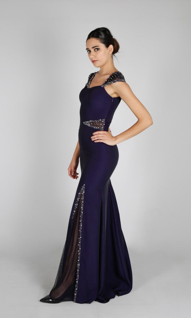 Robe de soirée asymétrique
