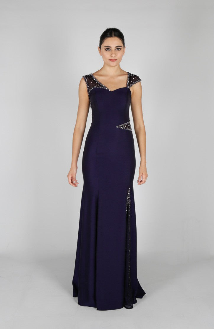 Robe de soirée asymétrique
