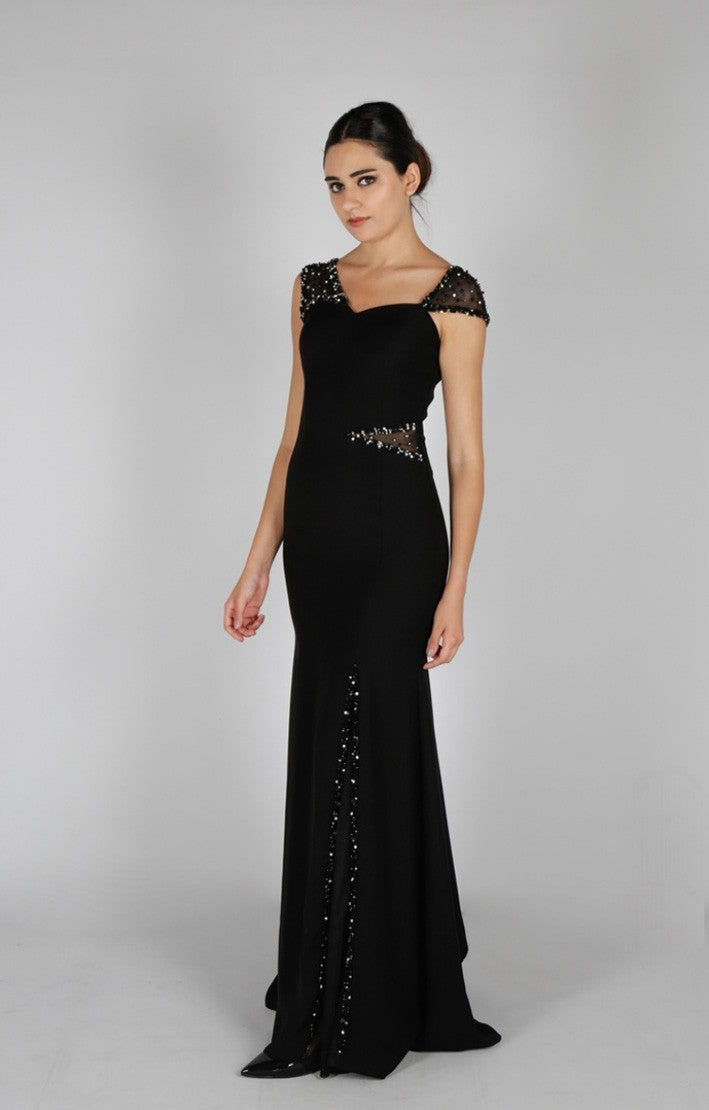 Robe de soirée asymétrique