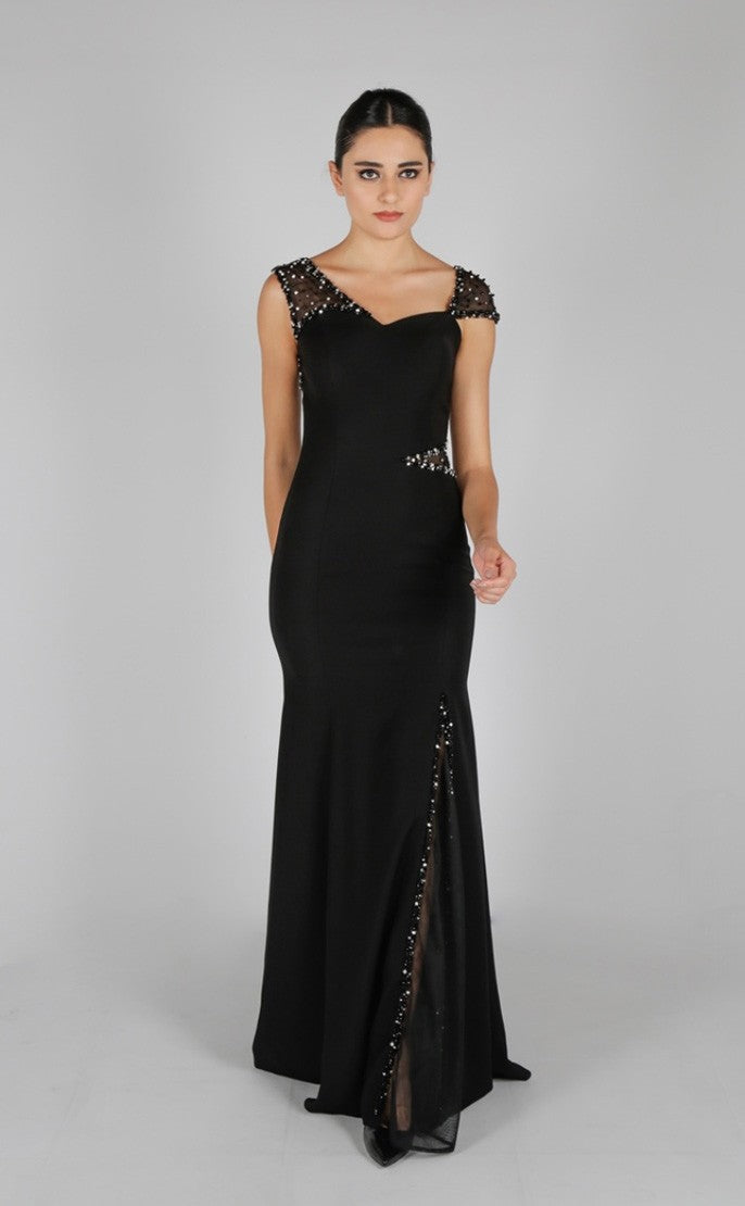 Robe de soirée asymétrique