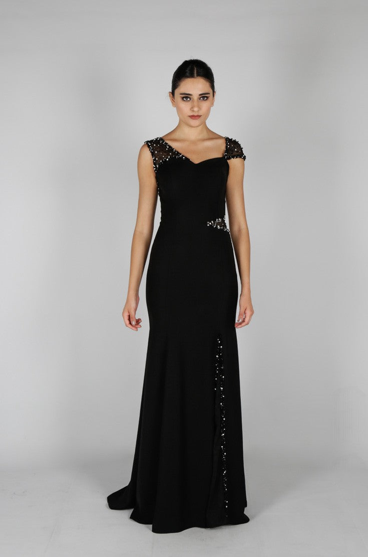 Robe de soirée asymétrique