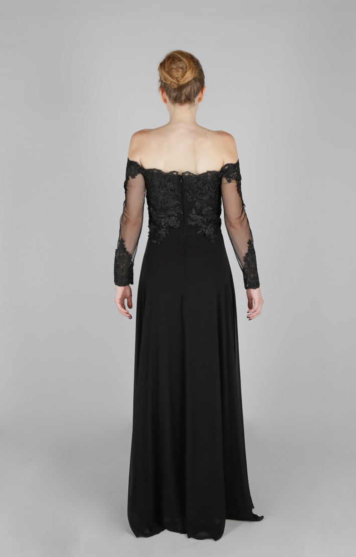 Robe de soirée col bateau