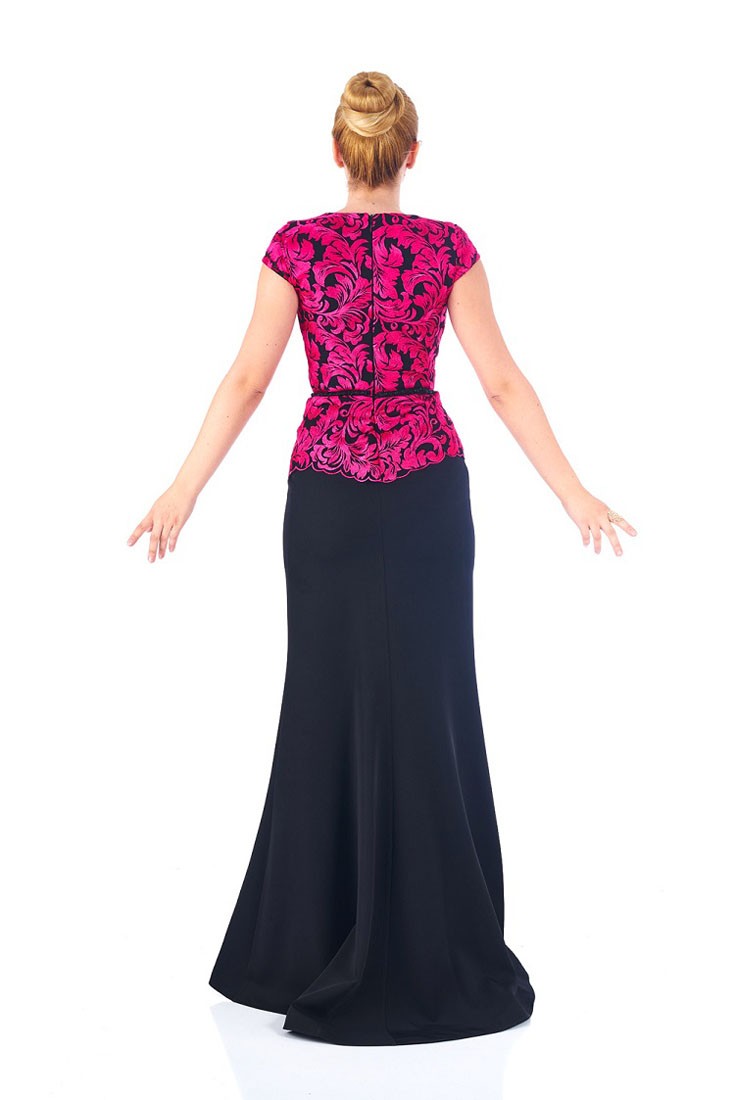 Robe de soirée deux pièces Rose/noir