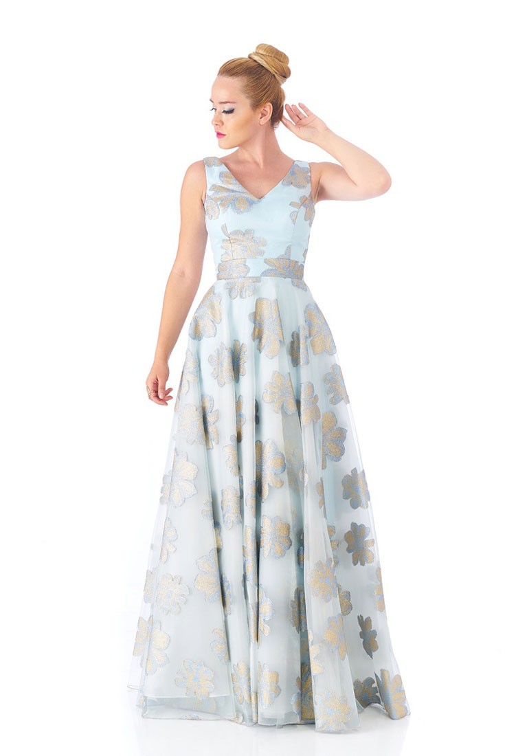 Robe de soirée fleurie