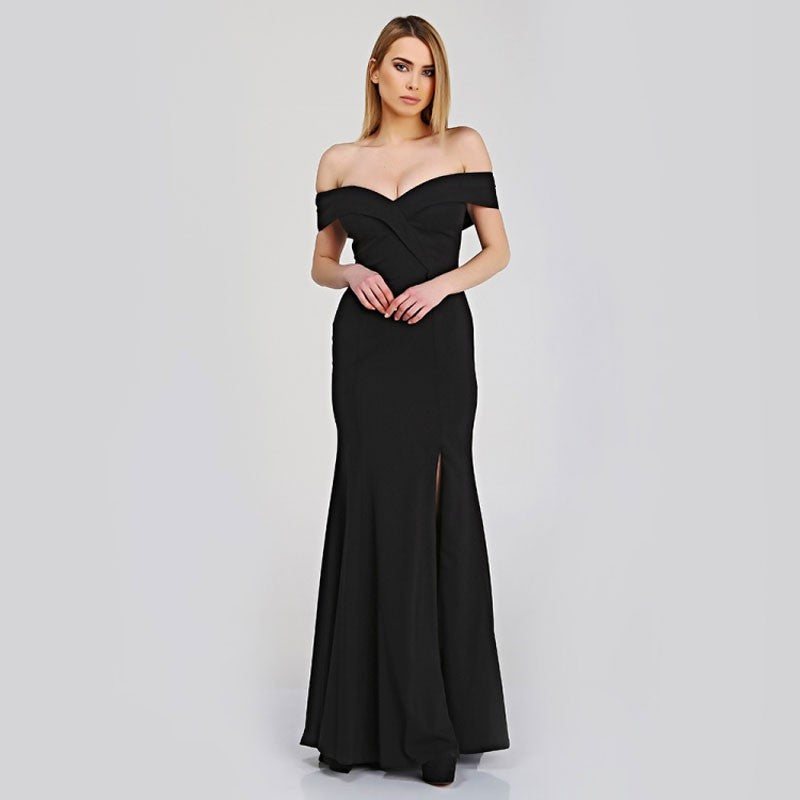 Robe de soirée glamour épaules dénudées