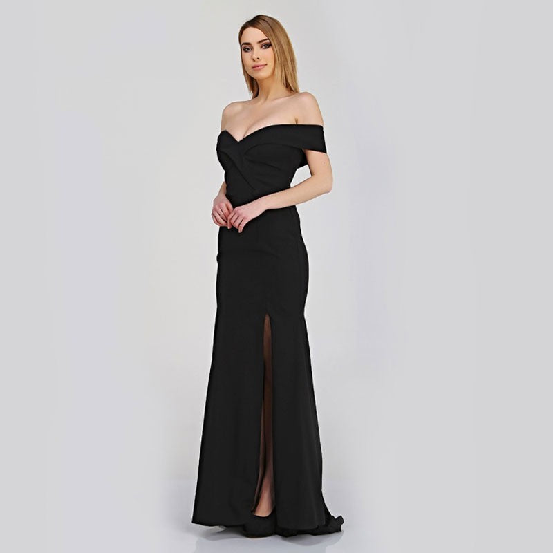Robe de soirée glamour épaules dénudées