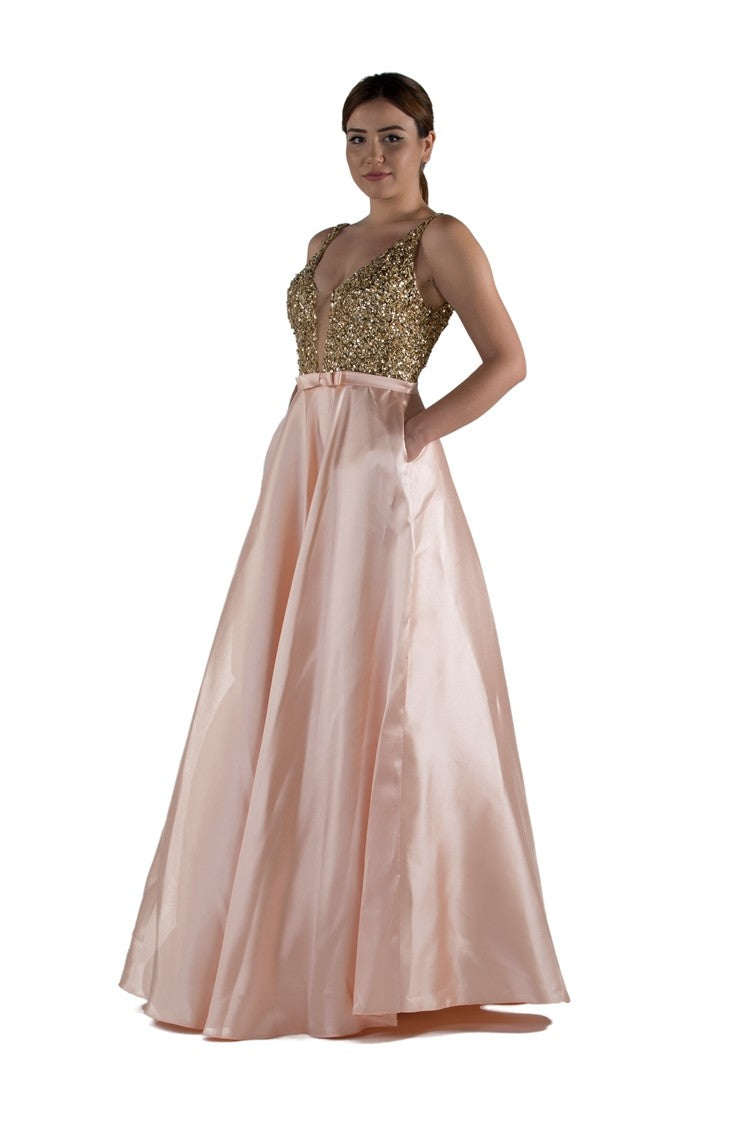 Robe de soirée princesse deux tons