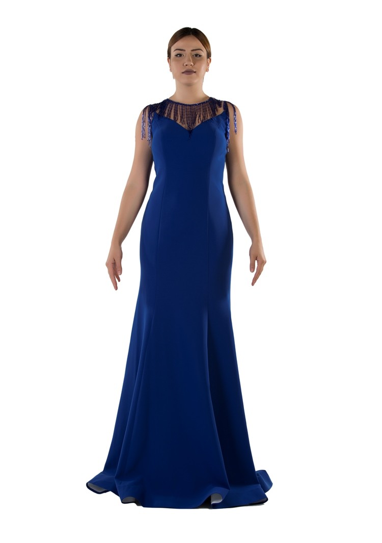 Robe de soirée longue bleu