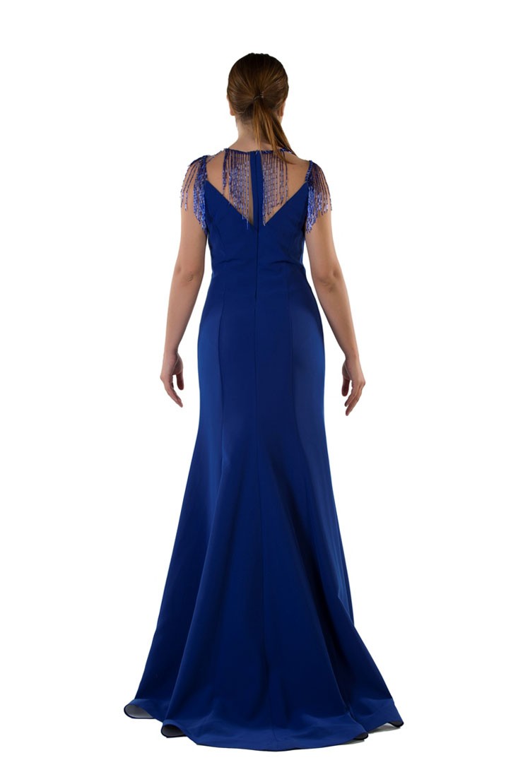 Robe de soirée longue bleu
