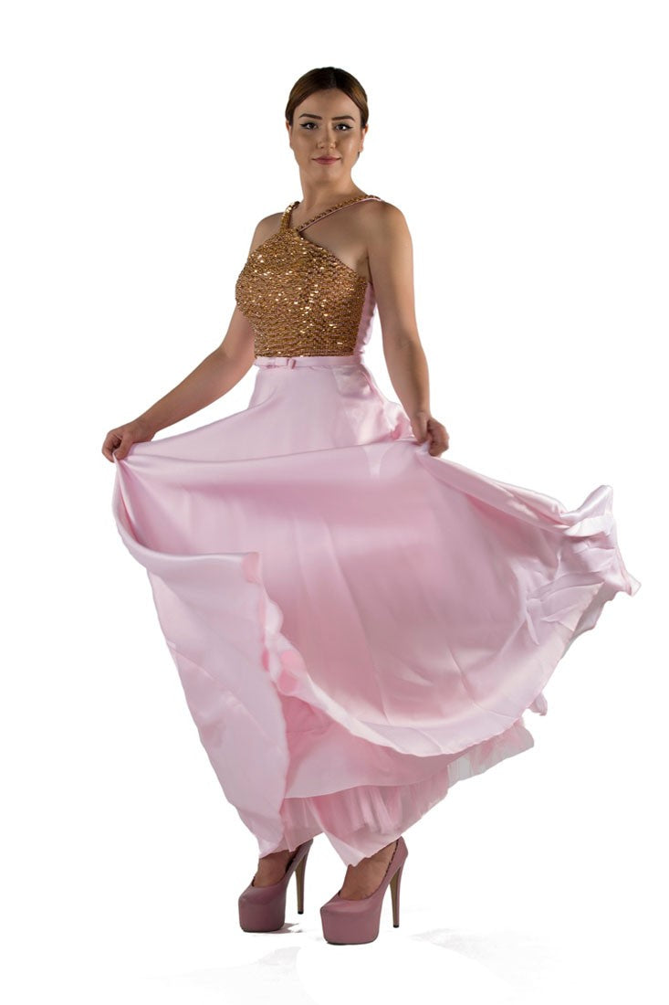 Robe de soirée licou deux tons