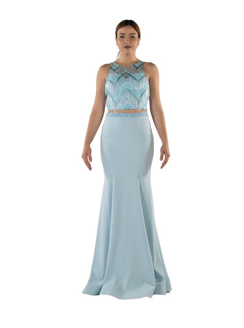 Robe de soirée licou deux pièces