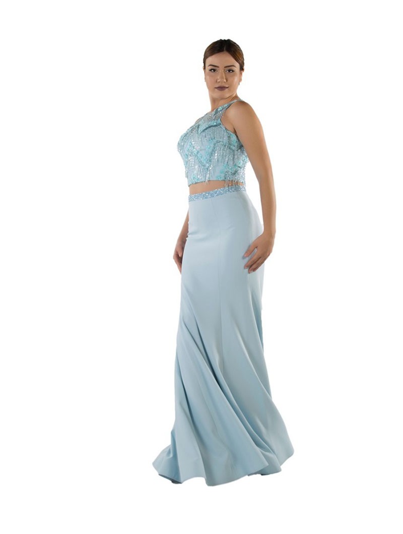 Robe de soirée licou deux pièces