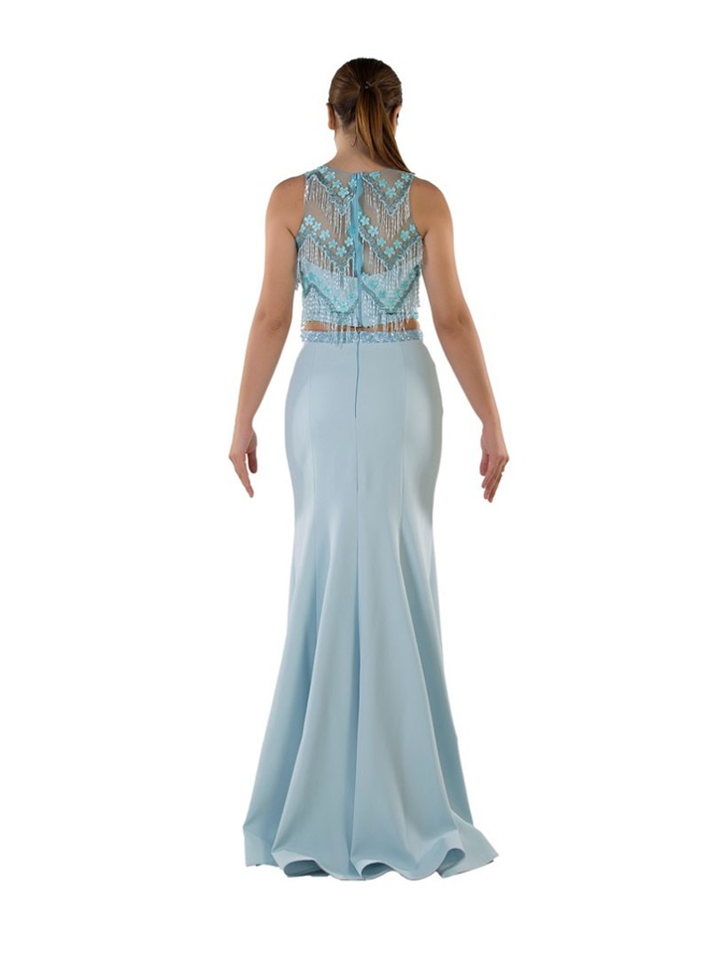 Robe de soirée licou deux pièces