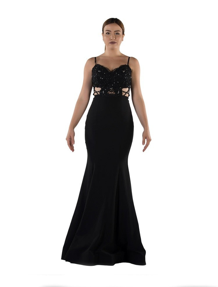 Robe de soirée longue avec bretelles