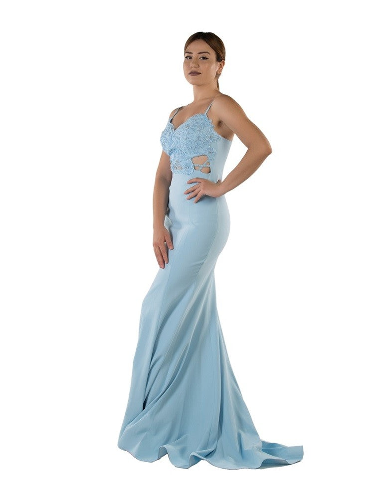 Robe de soirée longue avec bretelles