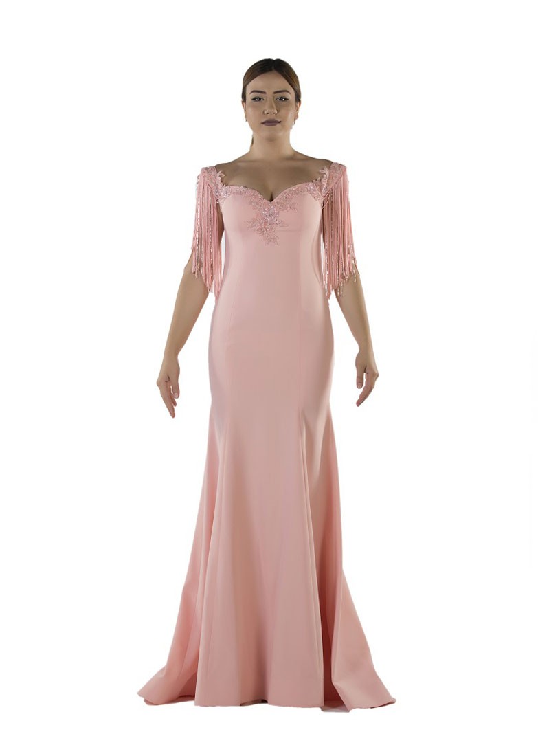 Robe de soirée sirène avec franges