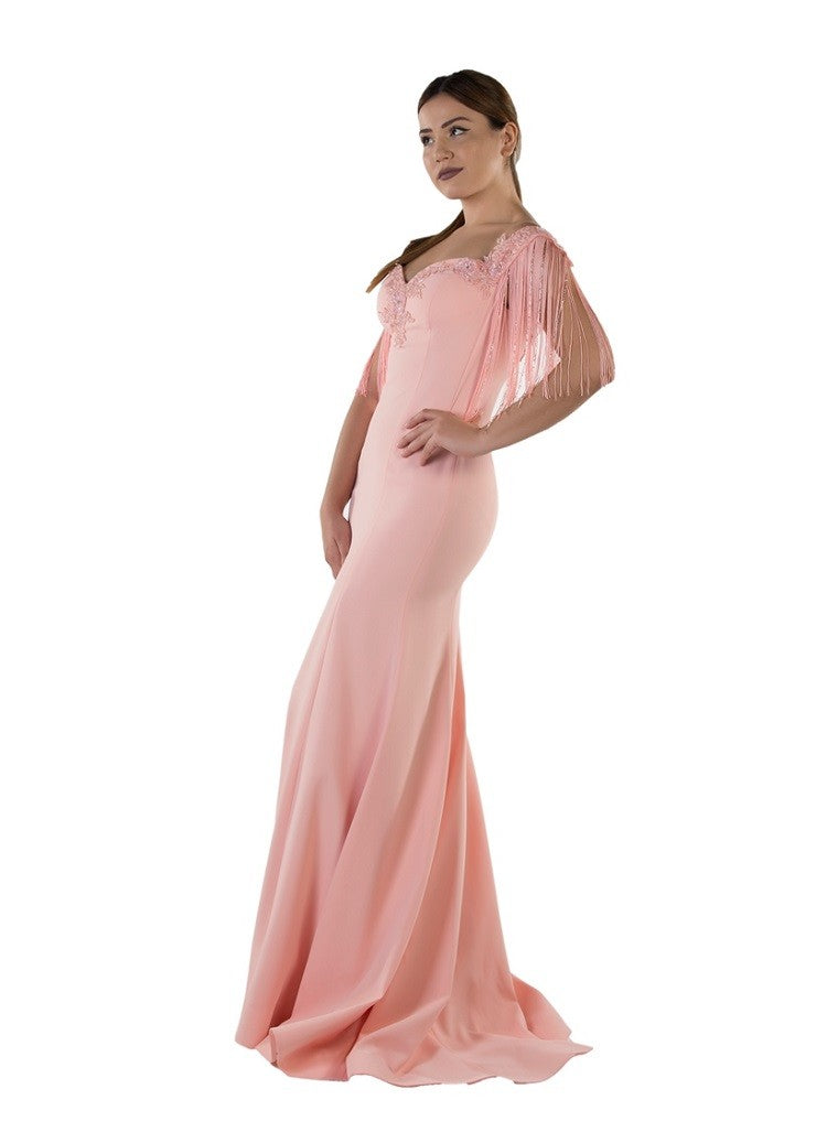 Robe de soirée sirène avec franges