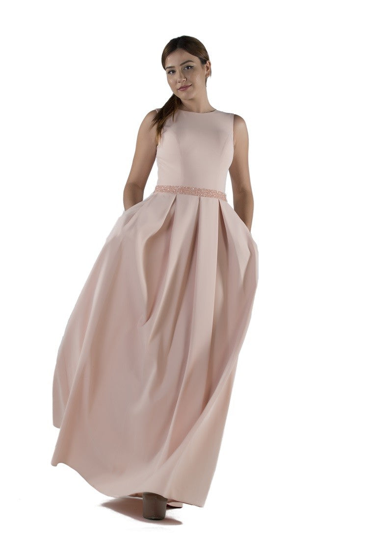 Robe de soirée ceinture bijoux