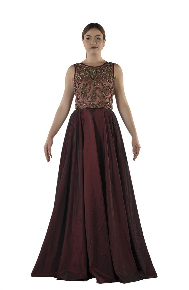Robe de soirée perles et strass