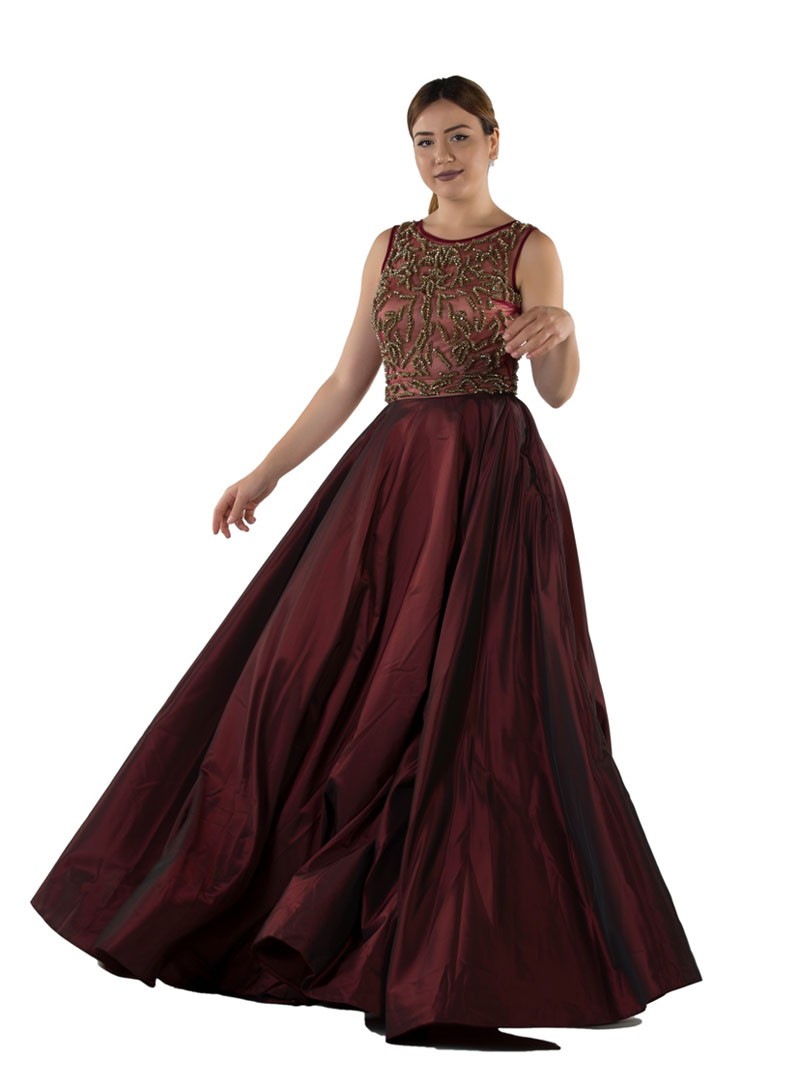 Robe de soirée perles et strass