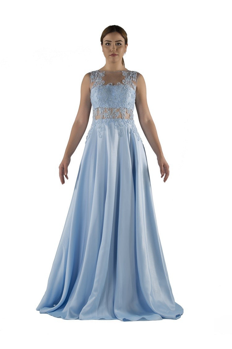 Robe de soirée avec dentelle perlée