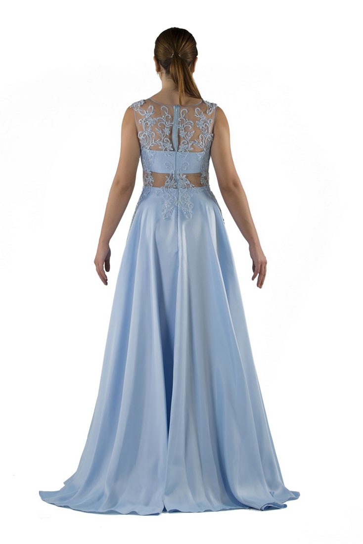 Robe de soirée avec dentelle perlée