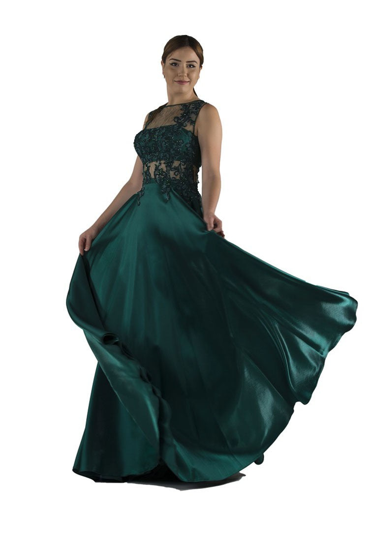 Robe de soirée avec dentelle perlée