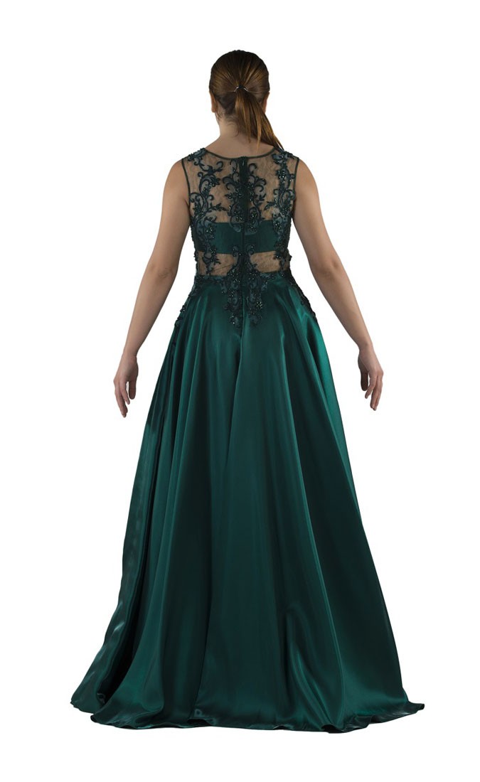 Robe de soirée avec dentelle perlée