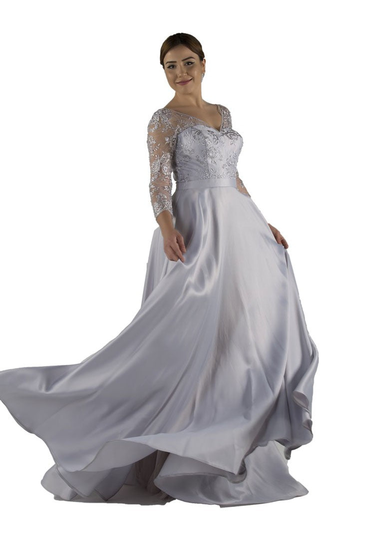 Robe princesse avec dentelle pailletée