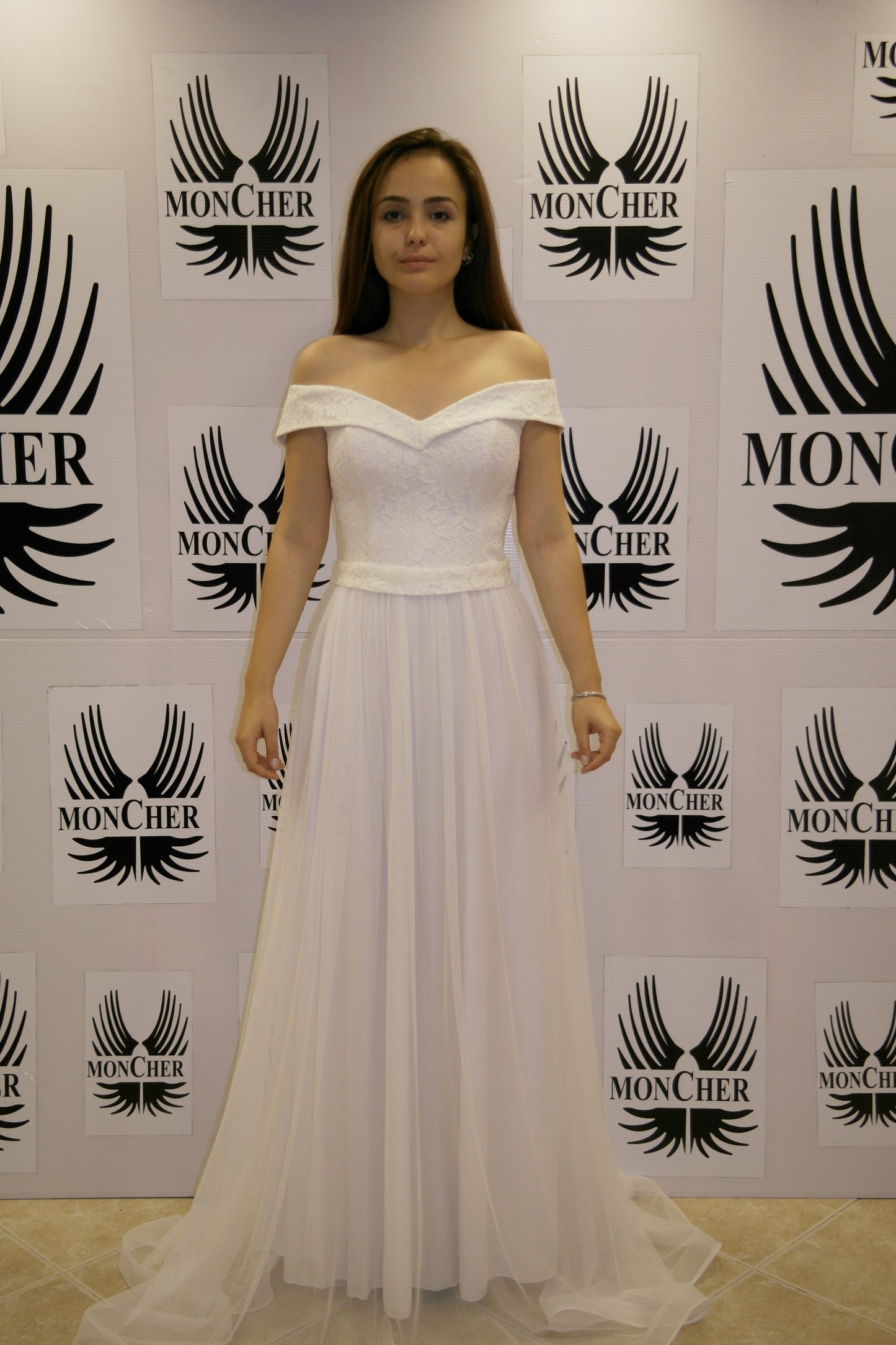 Robe de soirée col bateau